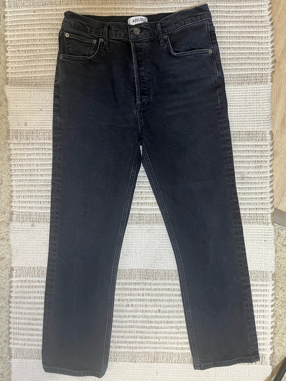 Agolde Riley Crop Black Jeans